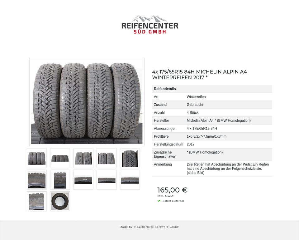 4x 175/65R15 84H MICHELIN ALPIN A4 WINTERREIFEN 2017 * #239W – Bild 13