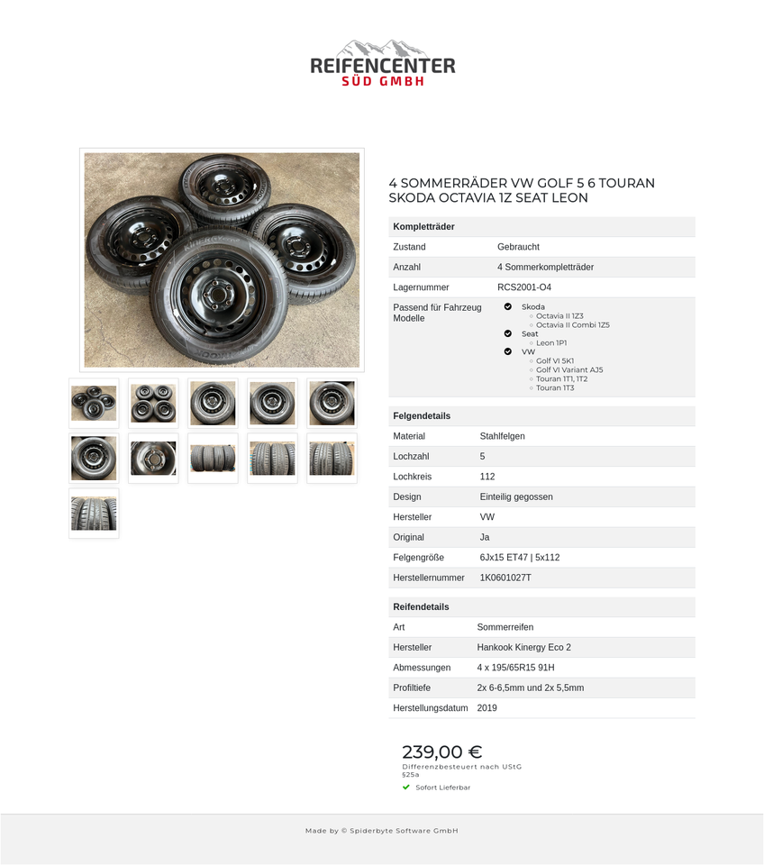 4 SOMMERRÄDER VW GOLF 5 6 TOURAN SKODA OCTAVIA 1Z SEAT LEON #25NM – Bild 12