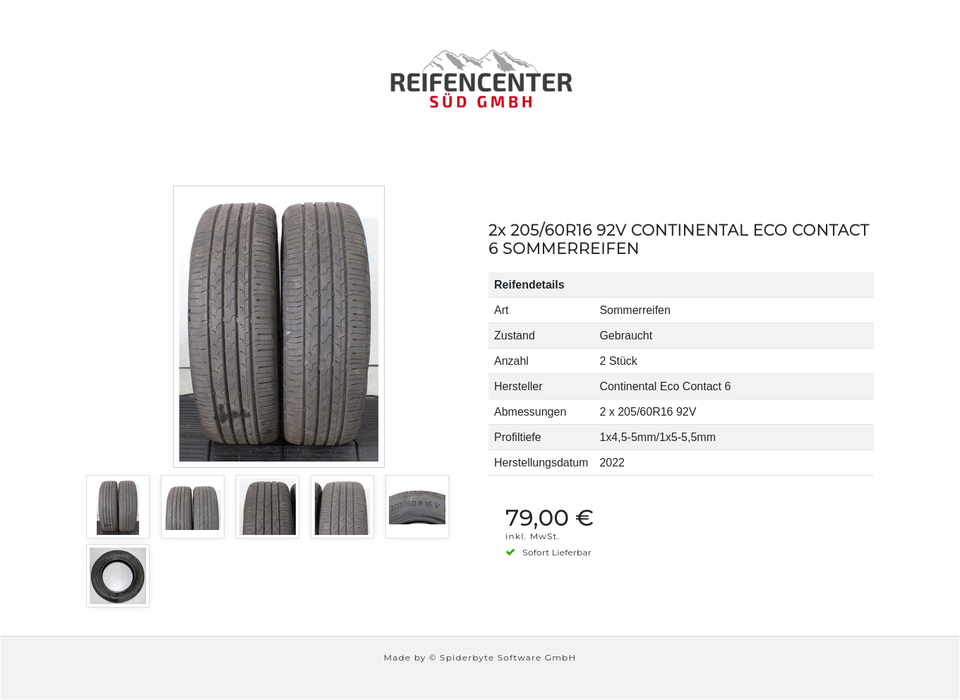 2x 205/60R16 92V CONTINENTAL ECO CONTACT 6 SOMMERREIFEN #273K – Bild 7