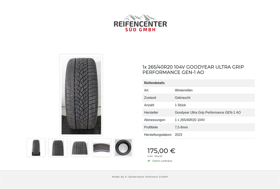1x 265/40R20 104V GOODYEAR ULTRA GRIP PERFORMANCE GEN-1 AO #24NH – Bild 6