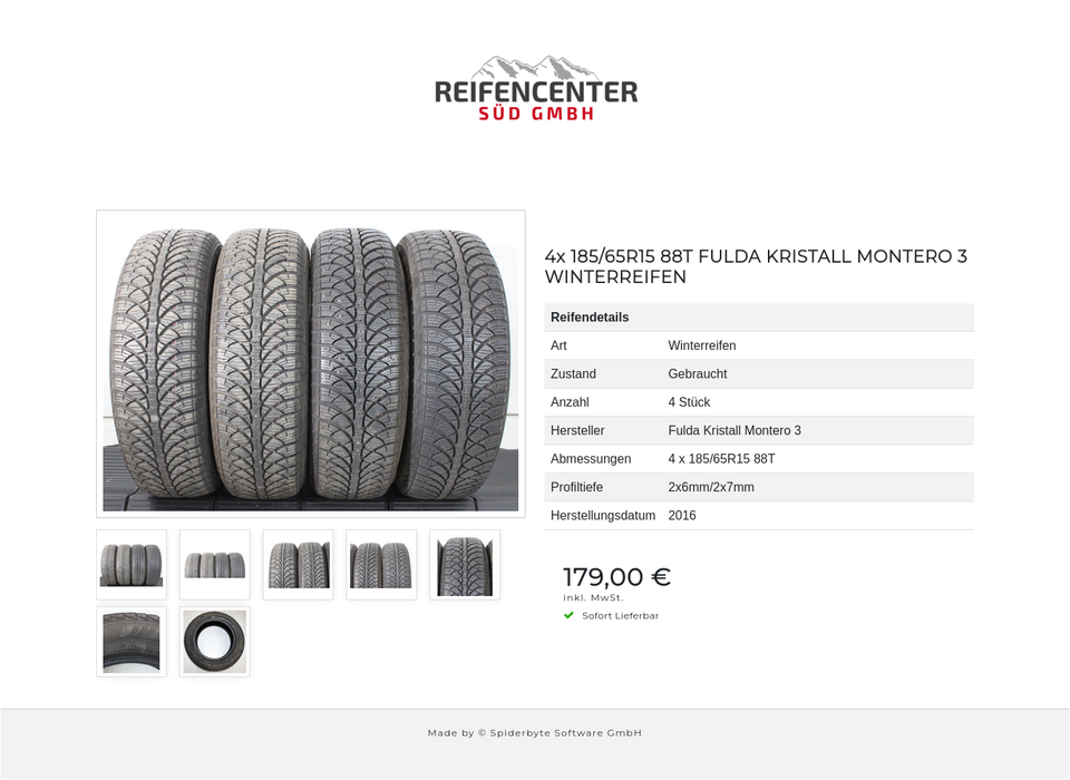 4x 185/65R15 88T FULDA KRISTALL MONTERO 3 WINTERREIFEN #1YAP – Bild 8