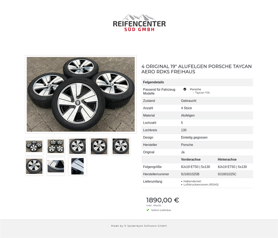 4 ORIGINAL 19" ALUFELGEN PORSCHE TAYCAN AERO RDKS FREIHAUS #22RM – Bild 9