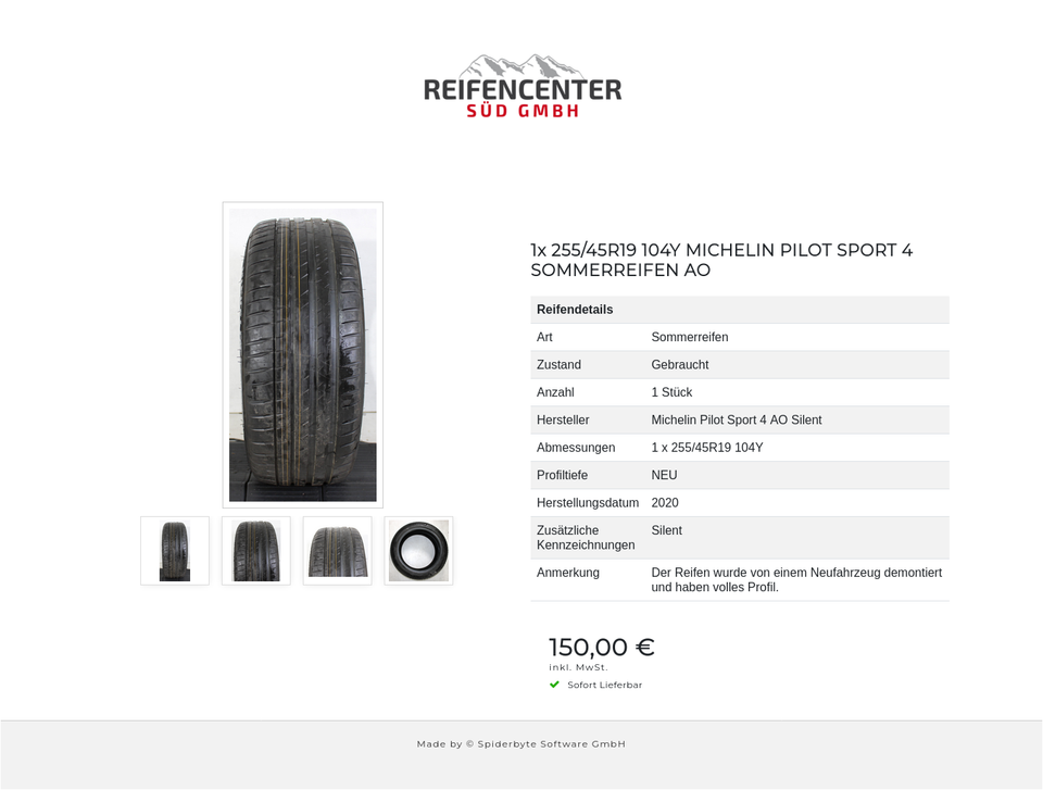 1x 255/45R19 104Y MICHELIN PILOT SPORT 4 SOMMERREIFEN AO #1JMA – Bild 5