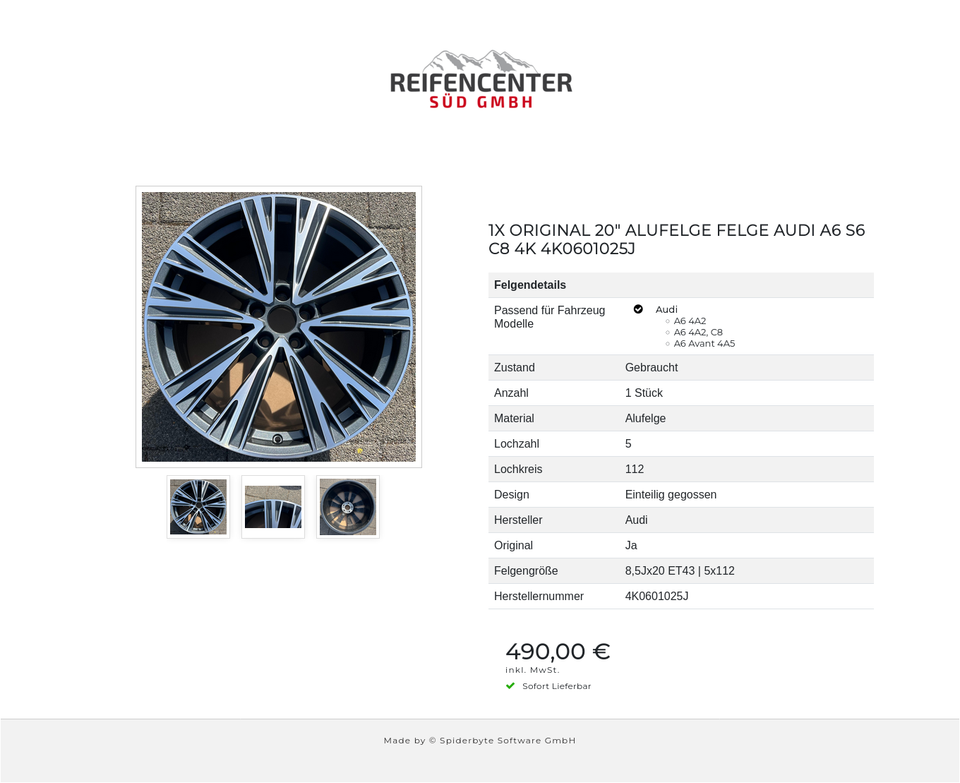 1X ORIGINAL 20" ALUFELGE FELGE AUDI A6 S6 C8 4K 4K0601025J #27BJ – Bild 4