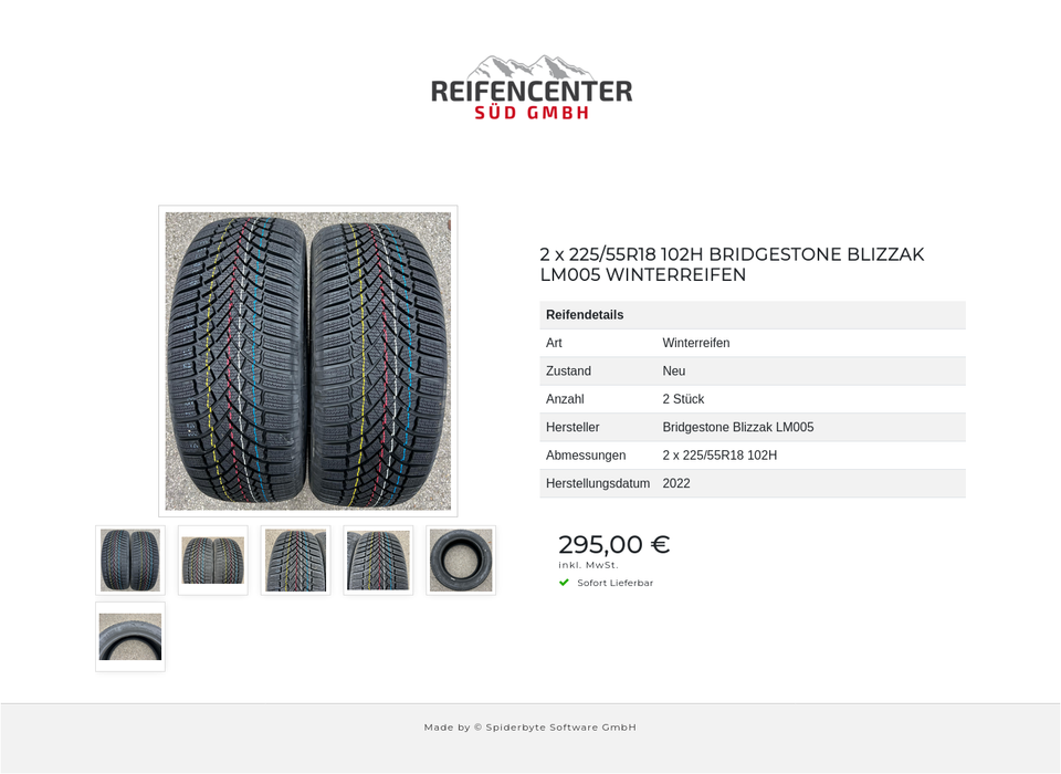 2 x 225/55R18 102H BRIDGESTONE BLIZZAK LM005 WINTERREIFEN #1OUJ – Bild 7
