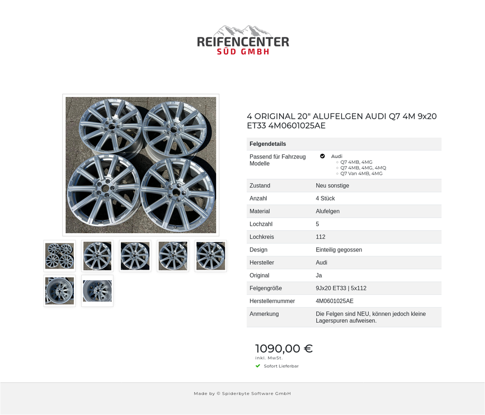 4 ORIGINAL 20" ALUFELGEN AUDI Q7 4M 9x20 ET33 4M0601025AE #1WHT – Bild 8