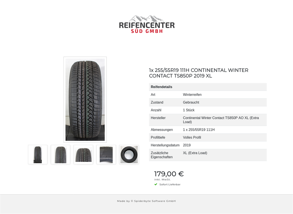 1x 255/55R19 111H CONTINENTAL WINTER CONTACT TS850P 2019 XL #1T0F – Bild 6