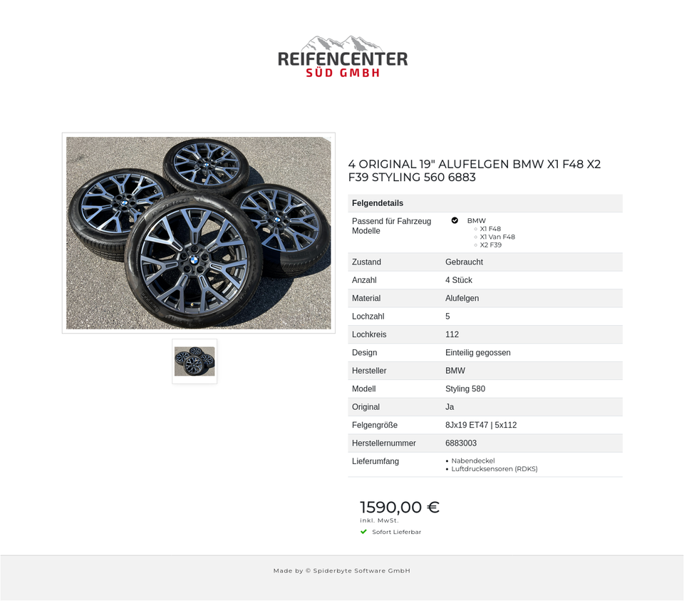 4 ORIGINAL 19" ALUFELGEN BMW X1 F48 X2 F39 STYLING 560 6883 #1L1E – Bild 2