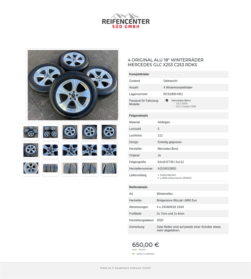 4 ORIGINAL ALU 18" WINTERRÄDER MERCEDES GLC X253 C253 RDKS #247V – Bild 16