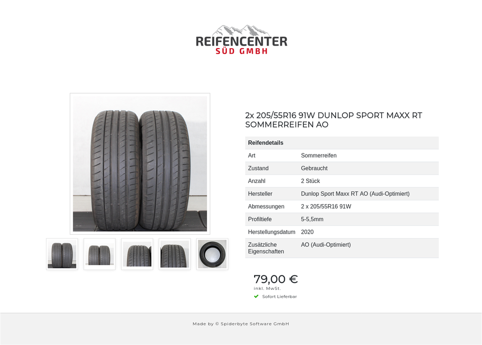 2x 205/55R16 91W DUNLOP SPORT MAXX RT SOMMERREIFEN AO #22SL – Bild 6