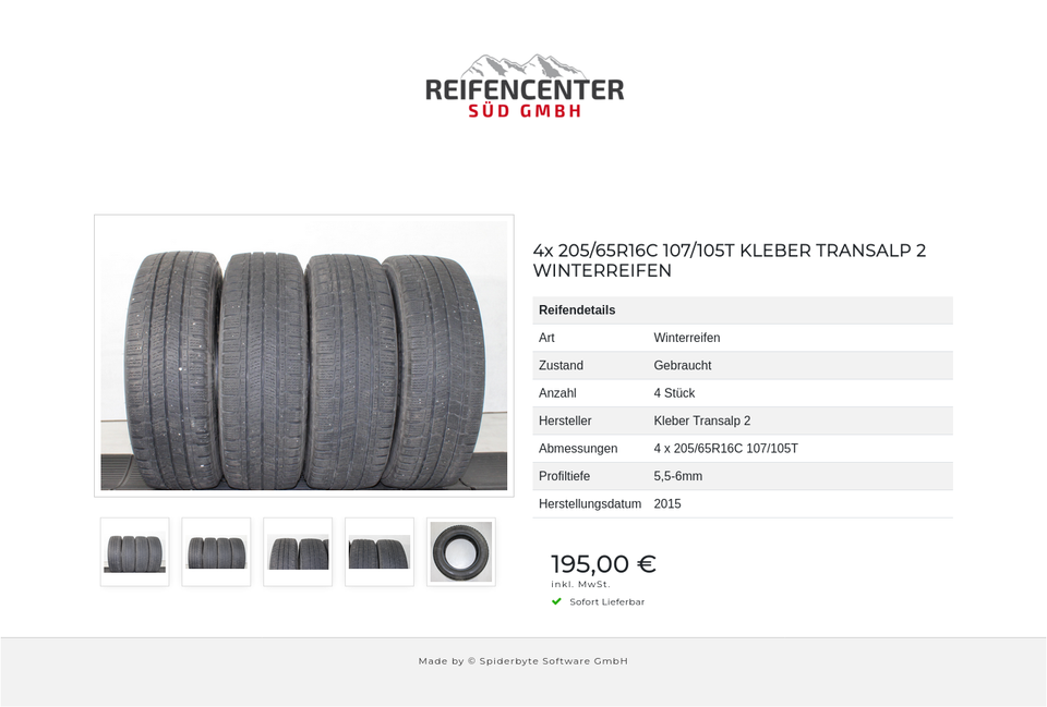 4x 205/65R16C 107/105T KLEBER TRANSALP 2 WINTERREIFEN #22SG – Bild 6