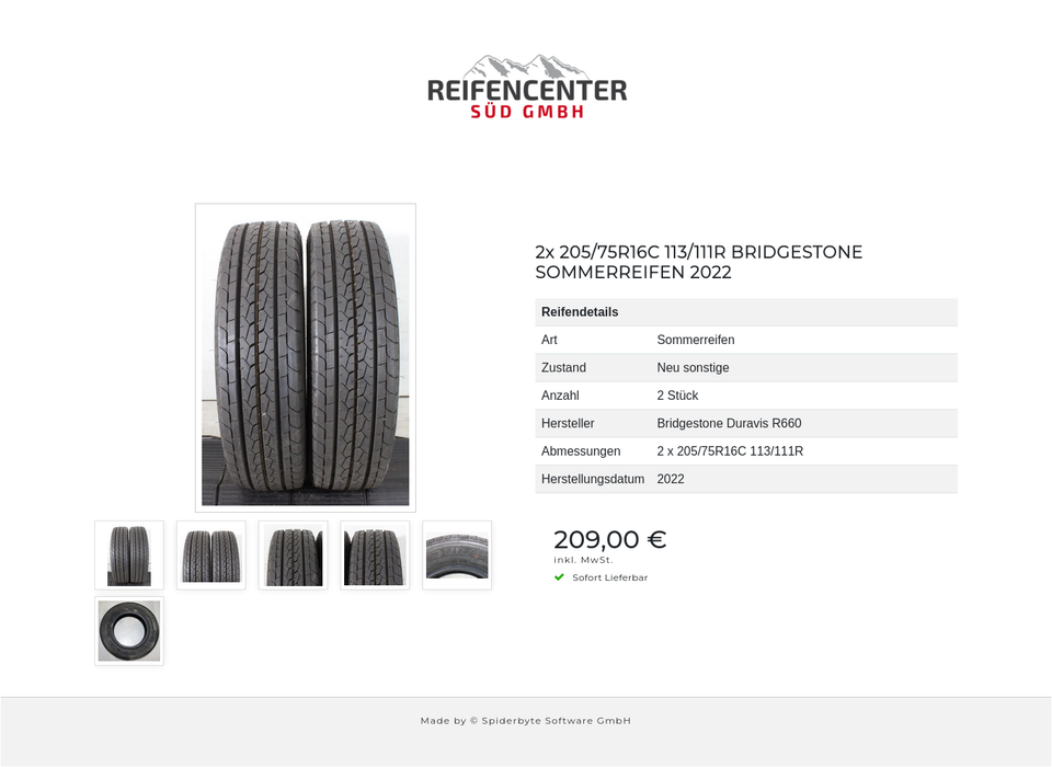 2x 205/75R16C 113/111R BRIDGESTONE SOMMERREIFEN 2022 #278T – Bild 7
