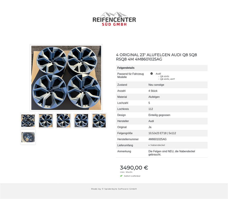 4 ORIGINAL 23" ALUFELGEN AUDI Q8 SQ8 RSQ8 4M 4M8601025AG #24QA – Bild 7