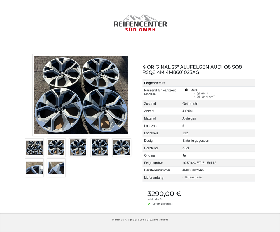 4 ORIGINAL 23" ALUFELGEN AUDI Q8 SQ8 RSQ8 4M 4M8601025AG #270J – Bild 8