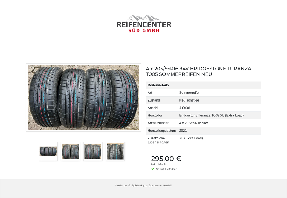 4 x 205/55R16 94V BRIDGESTONE TURANZA T005 SOMMERREIFEN NEU #1YGM – Bild 5