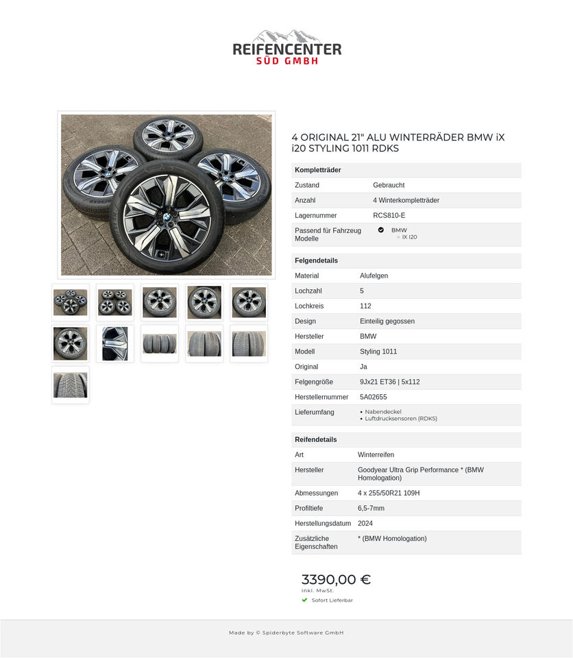 4 ORIGINAL 21" ALU WINTERRÄDER BMW iX i20 STYLING 1011 RDKS #238I – Bild 12