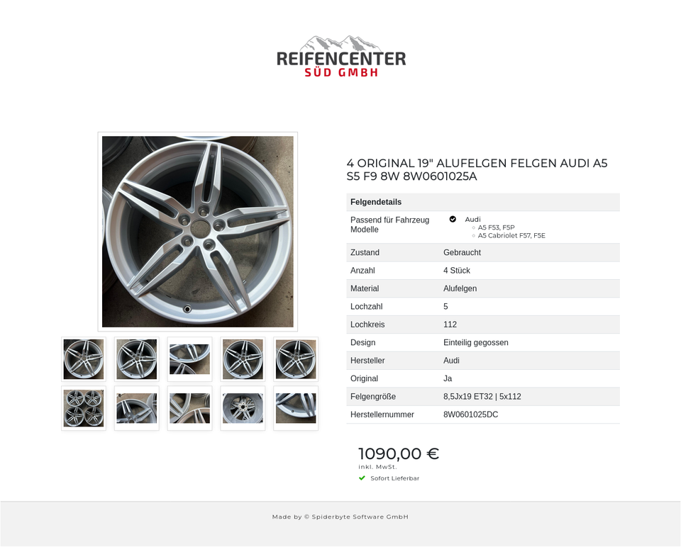 4 ORIGINAL 19" ALUFELGEN FELGEN AUDI A5 S5 F9 8W 8W0601025A #1Y0J – Bild 11