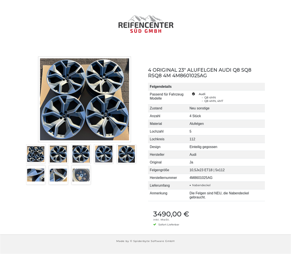 4 ORIGINAL 23" ALUFELGEN AUDI Q8 SQ8 RSQ8 4M 4M8601025AG #24PY – Bild 9
