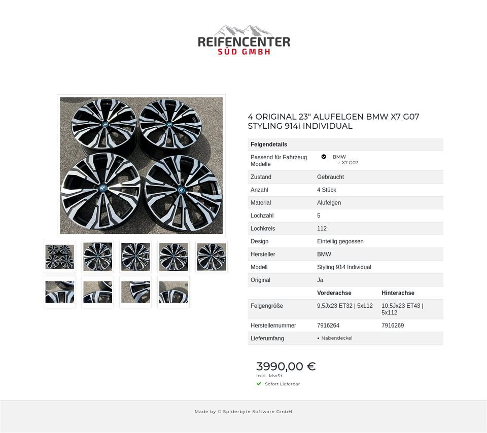 4 ORIGINAL 23" ALUFELGEN BMW X7 G07 STYLING 914i INDIVIDUAL #1JTL – Bild 10