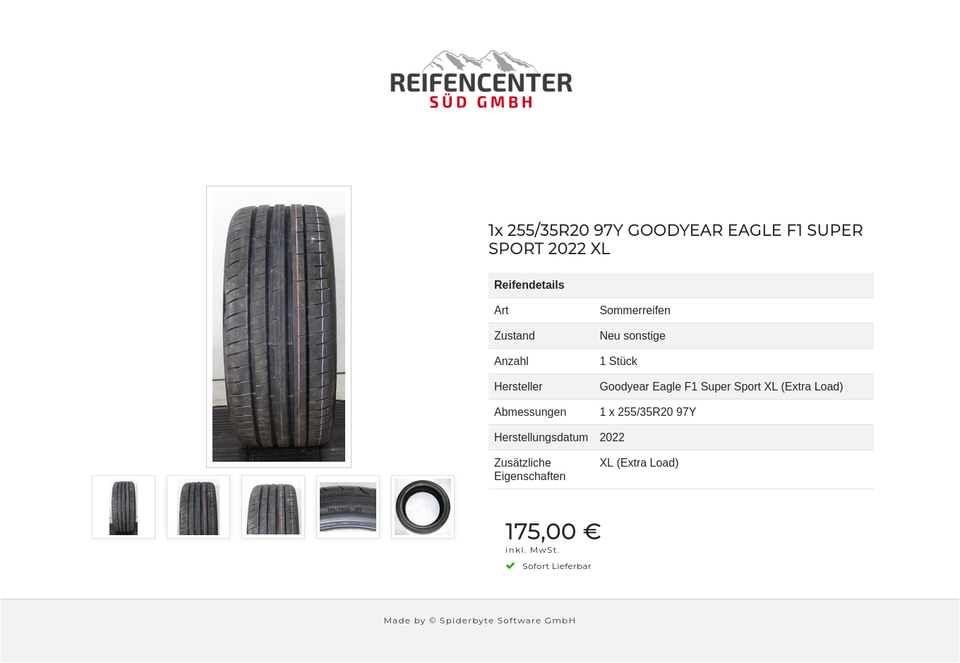 1x 255/35R20 97Y GOODYEAR EAGLE F1 SUPER SPORT 2022 XL #24FV – Bild 6