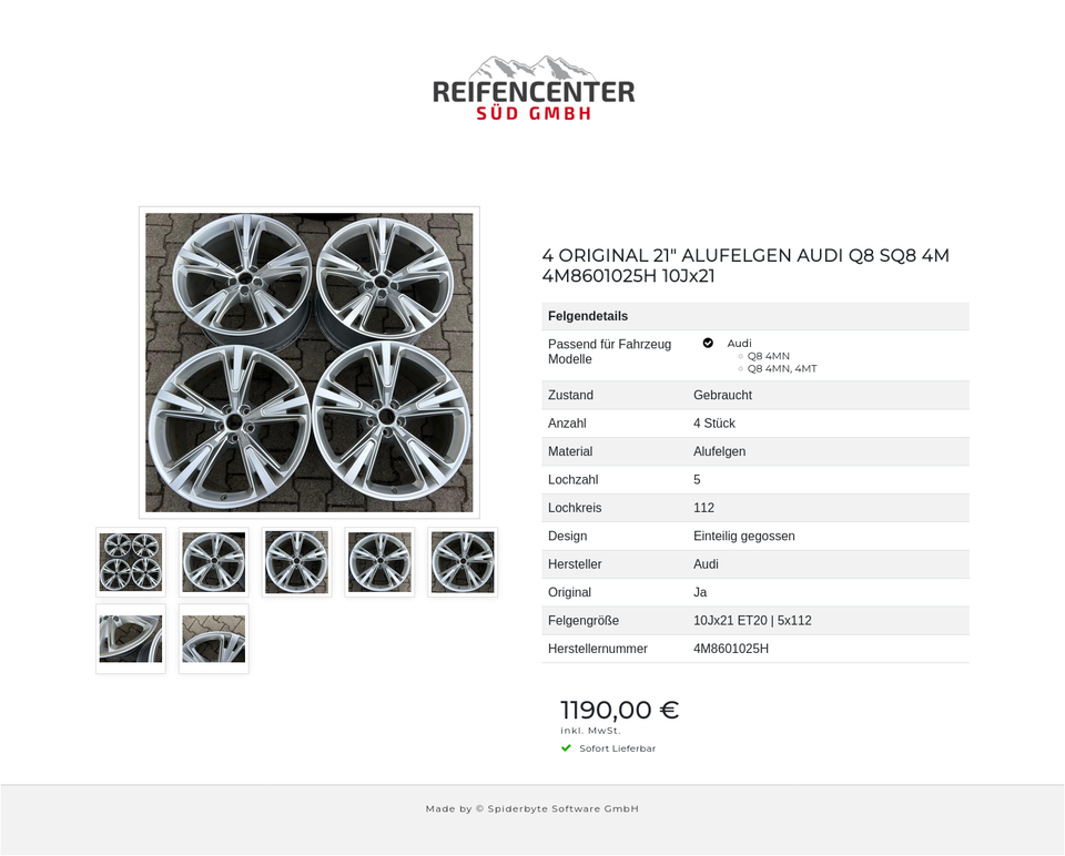 4 ORIGINAL 21" ALUFELGEN AUDI Q8 SQ8 4M 4M8601025H 10Jx21 #1SHB – Bild 8