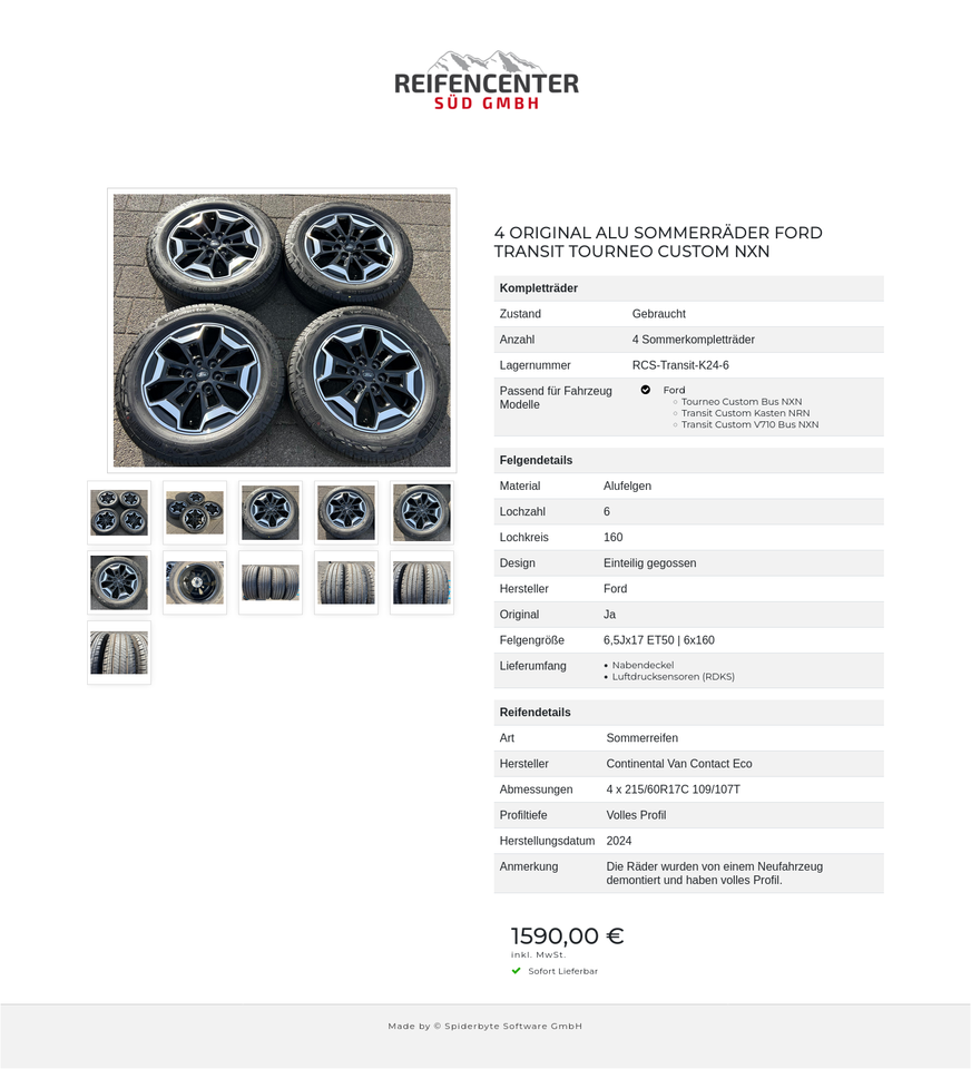 4 ORIGINAL ALU SOMMERRÄDER FORD TRANSIT TOURNEO CUSTOM NXN #23LO – Bild 12