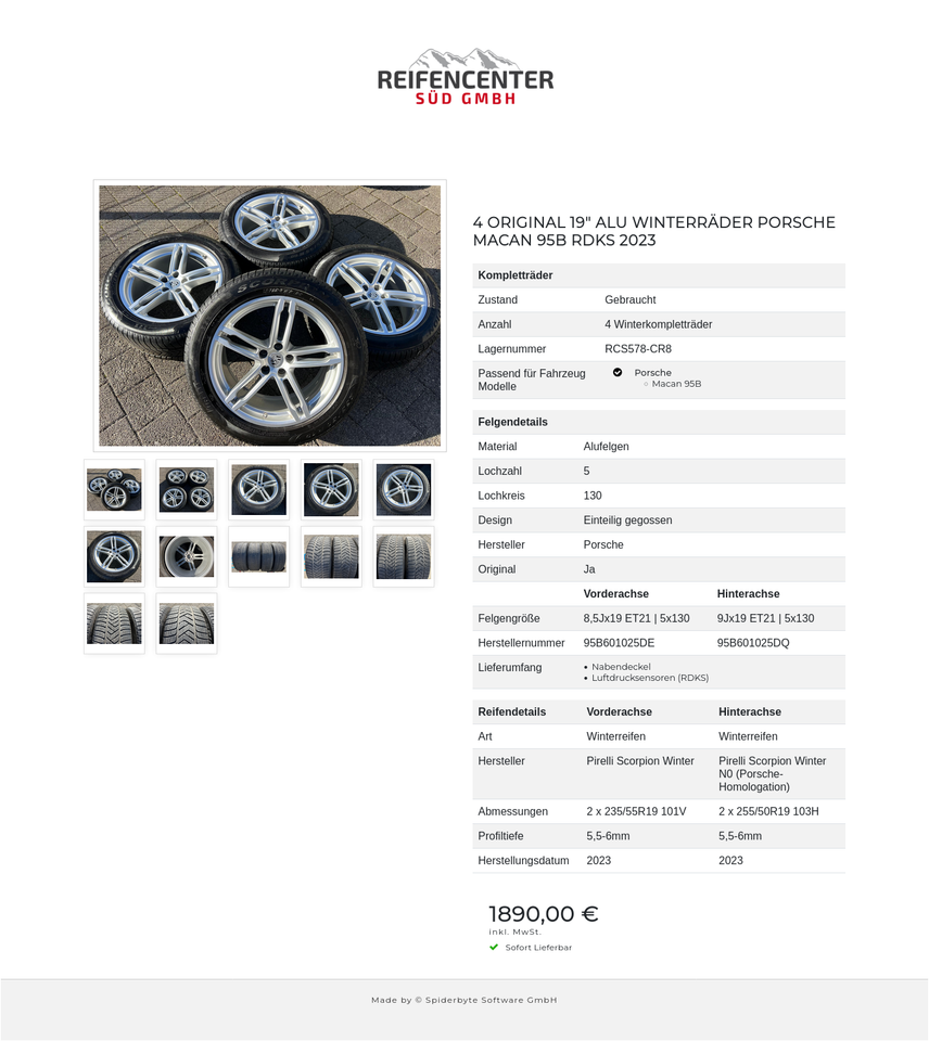 4 ORIGINAL 19" ALU WINTERRÄDER PORSCHE MACAN 95B RDKS 2023 #22XZ – Bild 13