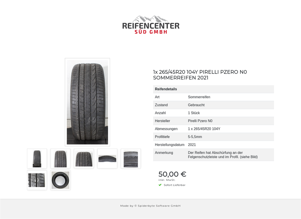 1x 265/45R20 104Y PIRELLI PZERO N0 SOMMERREIFEN 2021 #25TM – Bild 8