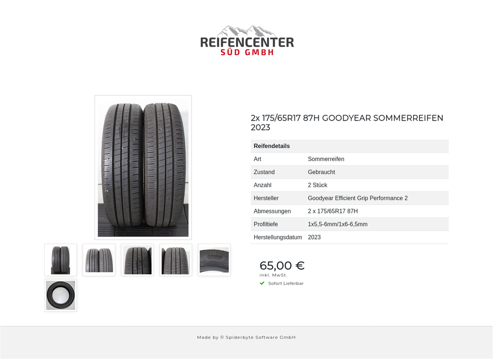 2x 175/65R17 87H GOODYEAR SOMMERREIFEN 2023 #22TT – Bild 7