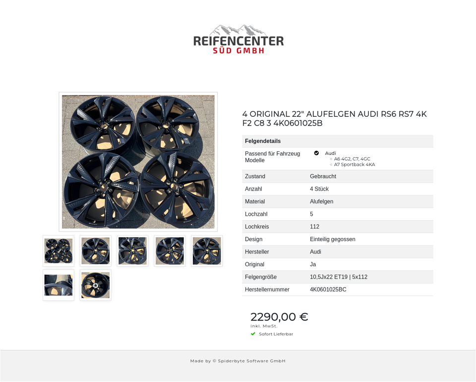 4 ORIGINAL 22" ALUFELGEN AUDI RS6 RS7 4K F2 C8 3 4K0601025B #1WFH – Bild 8