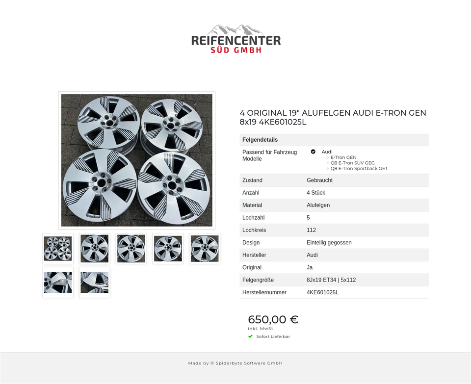 4 ORIGINAL 19" ALUFELGEN AUDI E-TRON GEN 8x19 4KE601025L #1YRN – Bild 8